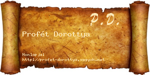 Profét Dorottya névjegykártya